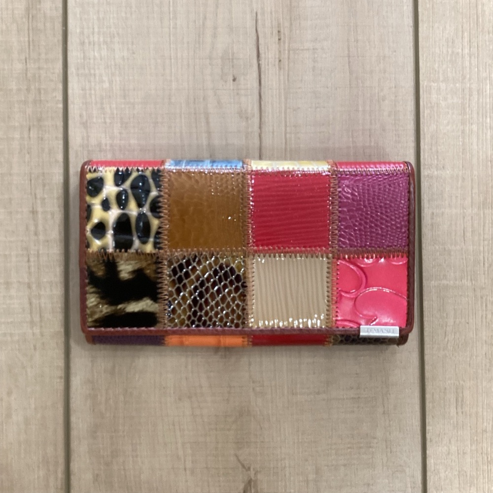Leather Patchwork Wallet brand Temanli